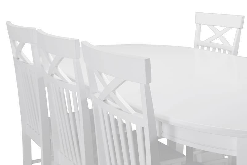 Läckö Spisebord med 6 Michigan stoler - Hvit - Spisegrupper