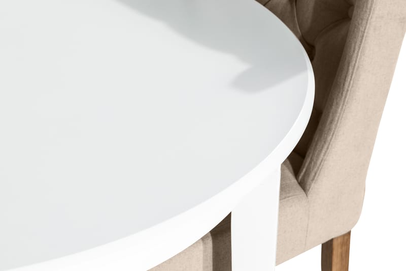 Läckö Spisegruppe Forlengningsbar med 4 Irma Stol - Hvit/Beige - Møbler - Bord - Spisegrupper