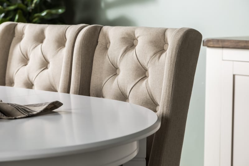 Läckö Spisegruppe Forlengningsbar med 4 Irma Stol - Hvit/Beige - Møbler - Bord - Spisegrupper