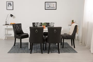 Läckö Spisegruppe Hvit - 6stk Tuva stoler Vintage PU - Møbler - Bord - Spisegrupper