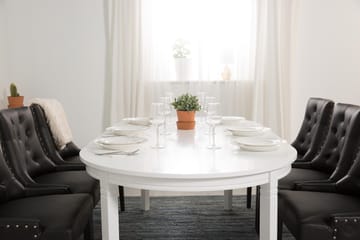 Läckö Spisegruppe Hvit - 6stk Tuva stoler Vintage PU - Møbler - Bord - Spisegrupper