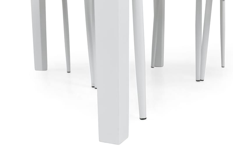Läckö Spisegruppe med 4 Ted Stoler - Hvit/PU - Møbler - Bord - Spisegrupper