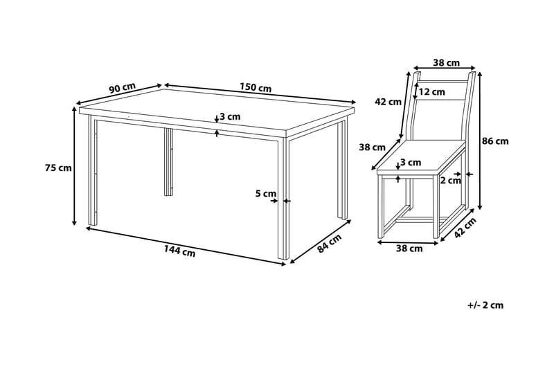 Laredo Spisegruppe 90 cm - Svart - Møbler - Bord - Spisegrupper