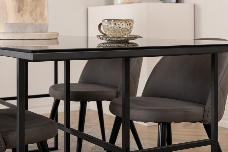Leif Spisebord med 4stk Velvet Spisestol - Møbler - Bord - Spisegrupper