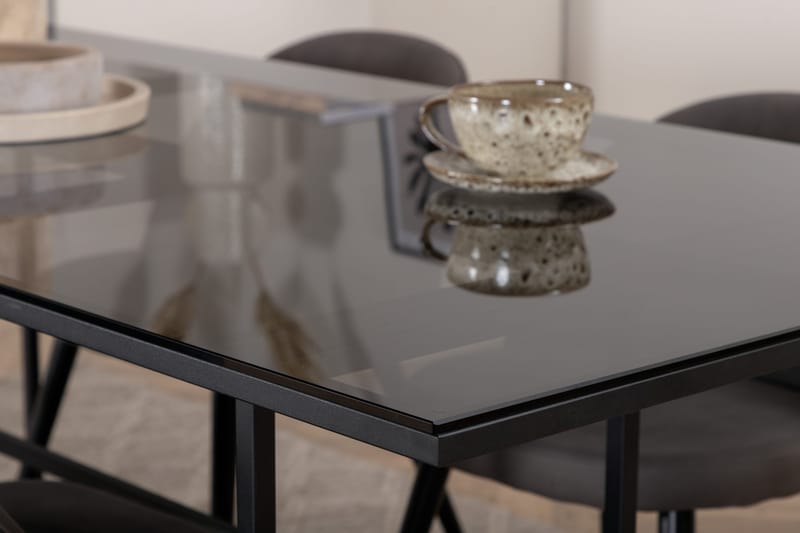 Leif Spisebord med 4stk Velvet Spisestol - Møbler - Bord - Spisegrupper