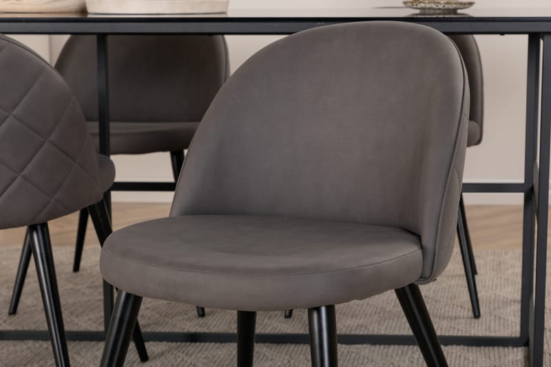 Leif Spisebord med 4stk Velvet Spisestol - Møbler - Bord - Spisegrupper