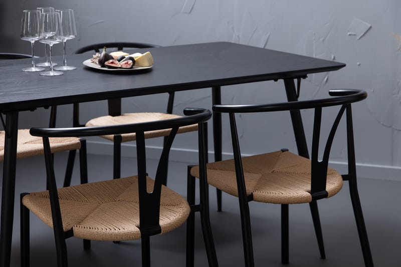 Lilo Spisebord 140 cm med 4 Elysia SpiseStoler Stål - Møbler - Bord - Spisegrupper