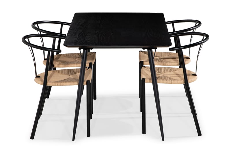 Lilo Spisebord 140 cm med 4 Elysia SpiseStoler Stål - Møbler - Bord - Spisegrupper