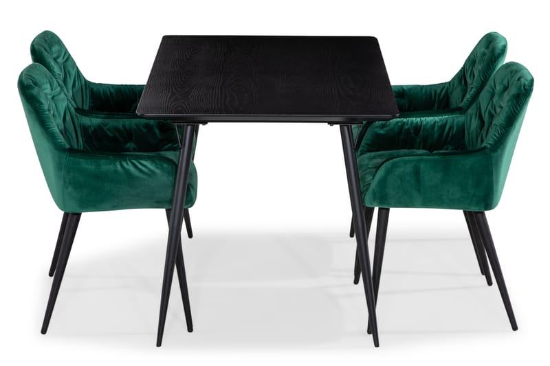 Lilo Spisebord 140 cm med 4 Giovanni KjøkkenStoler Fløyel - Spisegrupper