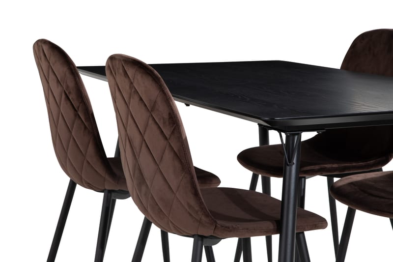 Lilo Spisebord 140 cm med 4 Nibe SpiseStoler Fløyel - Spisegrupper