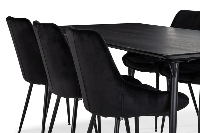 Lilo Spisebord 180 cm med 6 Alsarp KjøkkenStoler - Svart - Spisegrupper