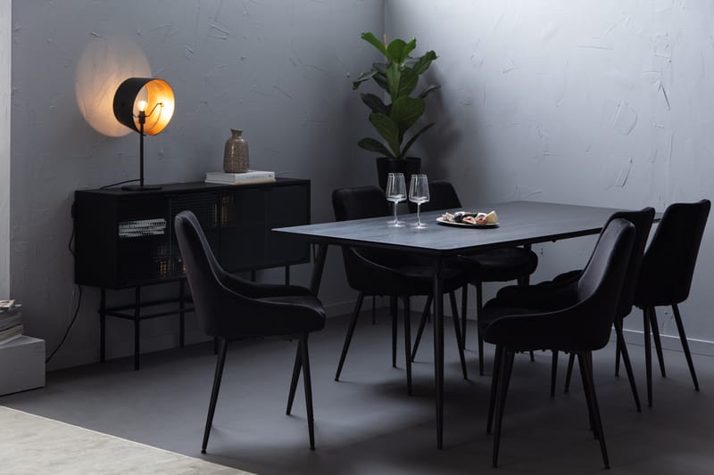 Lilo Spisebord 180 cm med 6 Alsarp KjøkkenStoler - Svart - Spisegrupper