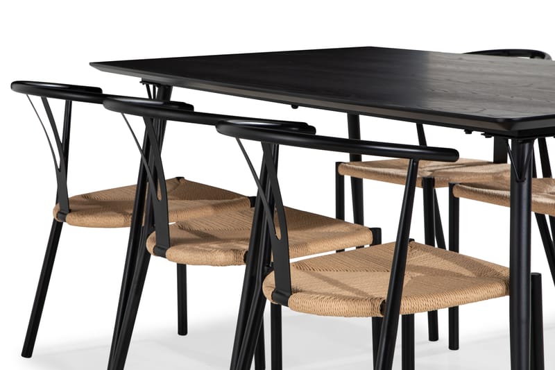 Lilo Spisebord 180 cm med 6 Elysia SpiseStoler Stål - Møbler - Bord - Spisegrupper