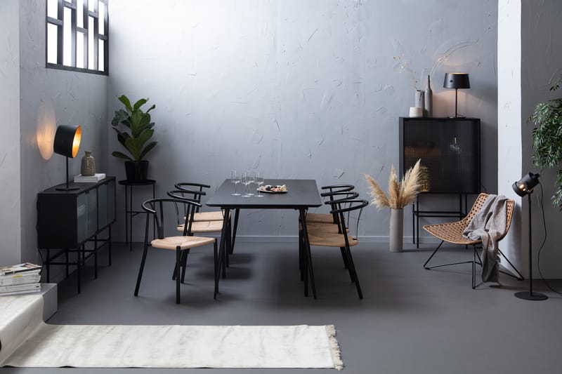 Lilo Spisebord 180 cm med 6 Elysia SpiseStoler Stål - Møbler - Bord - Spisegrupper