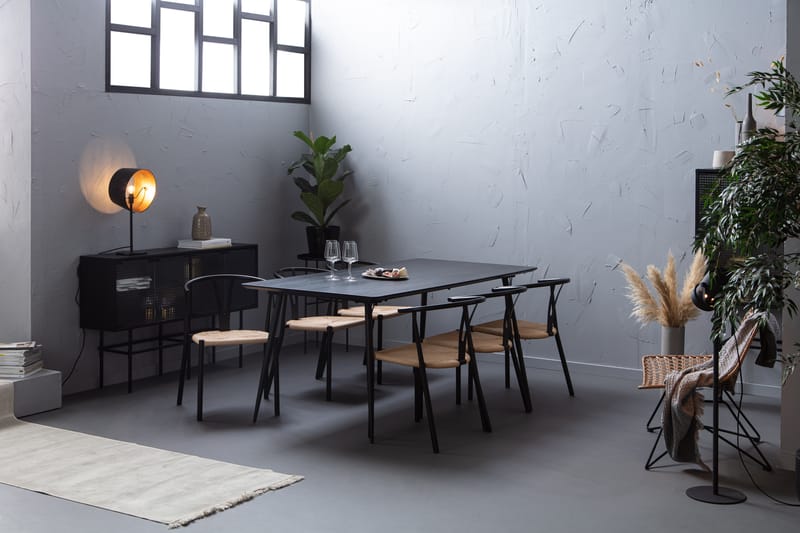 Lilo Spisebord 180 cm med 6 Elysia SpiseStoler Stål - Spisegrupper