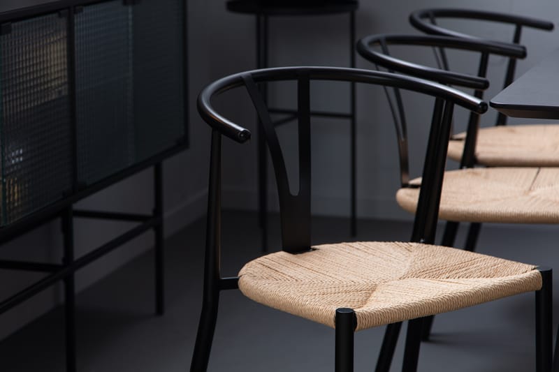 Lilo Spisebord 180 cm med 6 Elysia SpiseStoler Stål - Spisegrupper