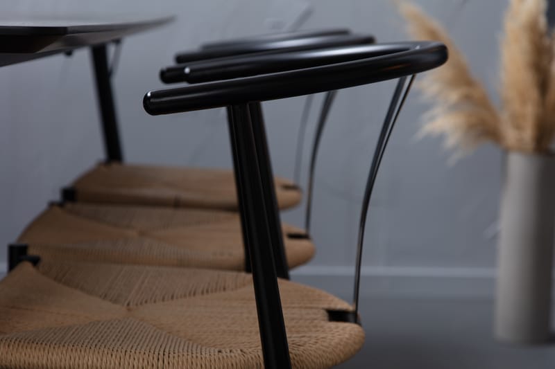 Lilo Spisebord 180 cm med 6 Elysia SpiseStoler Stål - Møbler - Bord - Spisegrupper