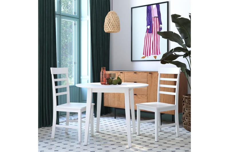 Loukas Spisegruppe 3-deler - Hvit - Møbler - Bord - Spisegrupper
