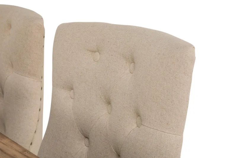Lyon Förlängningsbar Matgrupp 200 cm med 6 Viktoria Stol Bloomington Natur/Vit/Beige Beige/White - Møbler - Bord - Spisegrupper