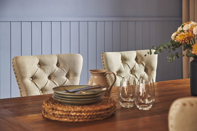 Lyon Forlengbar Spisegruppe 200 cm inkl. 6 Bergviken Stoler - Brun/Hvit - Møbler - Bord - Spisegrupper