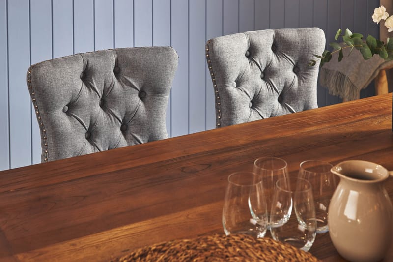 Lyon Forlengbar Spisegruppe 200 cm inkl. 6 Bergviken Stoler - Brun/Hvit - Møbler - Bord - Spisegrupper