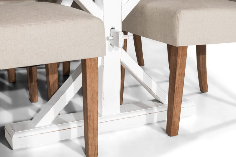 Lyon Forlengningsbar Spisegruppe 200 cm med 6 Irma Stol - Natur/Hvit/Beige - Møbler - Bord - Spisegrupper