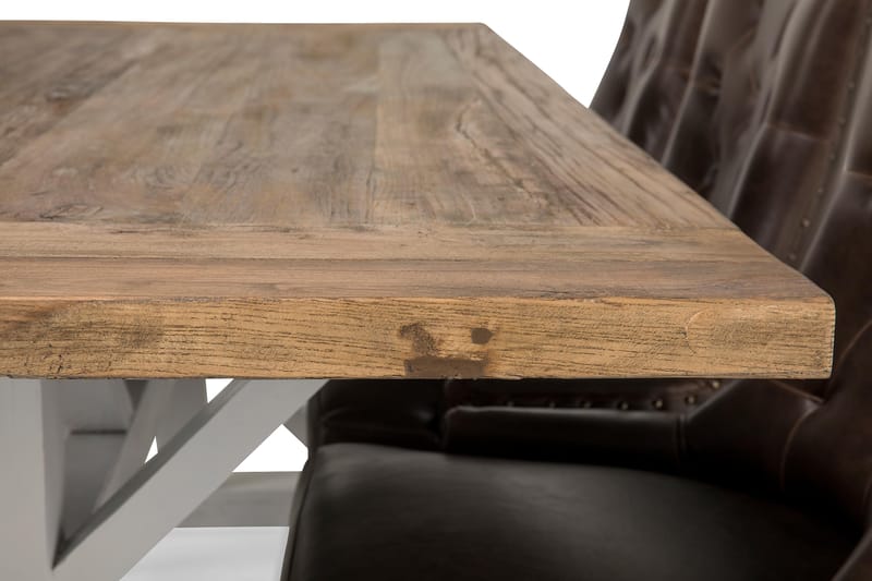 Lyon Forlengningsbar Spisegruppe 200 cm med 6 Tuva Stol - Natur/Hvit/Brun - Møbler - Bord - Spisegrupper