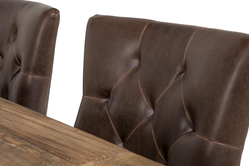 Lyon Forlengningsbar Spisegruppe 200 cm med 6 Tuva Stol - Natur/Hvit/Brun - Møbler - Bord - Spisegrupper