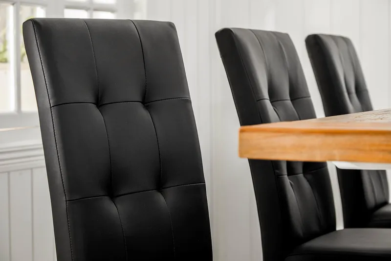 Lyon Forlengningsbar Spisegruppe 200 cm med 6 Viktor Stol - Natur/Hvit/Svart - Møbler - Bord - Spisegrupper