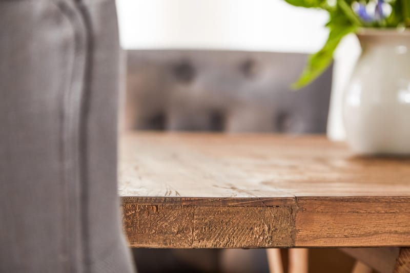 Lyon Forlengningsbar Spisegruppe 200 cm med 6 Viktoria Stol - Natur/Grå/Hvit - Møbler - Bord - Spisegrupper