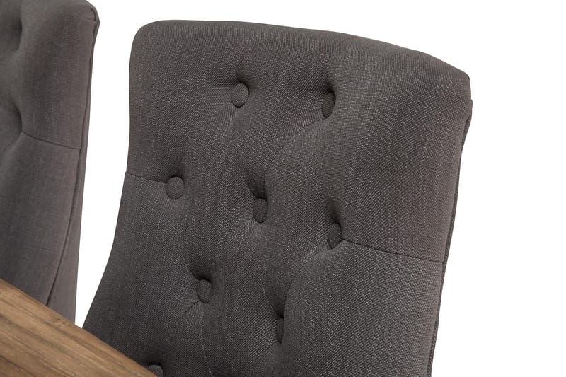 Lyon Forlengningsbar Spisegruppe 200 cm med 6 Viktoria Stol - Natur/Hvit/Grå - Møbler - Bord - Spisegrupper