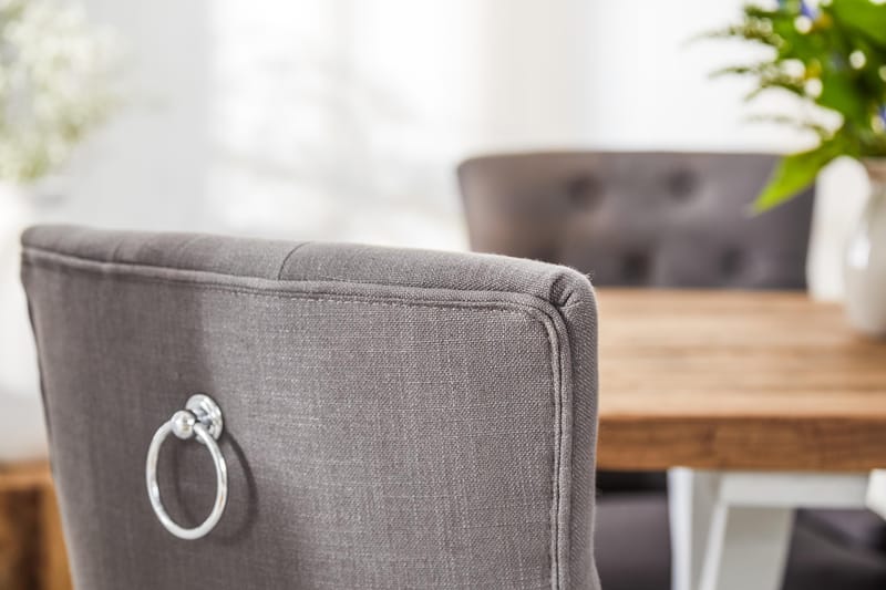 Lyon Forlengningsbar Spisegruppe 200 cm med 6 Viktoria Stol - Natur/Hvit/Grå - Møbler - Bord - Spisegrupper