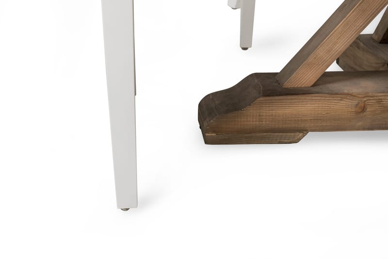 Lyon Spisegruppe Ø150 cm Rund med 4 Viktoria Stoler - Vintage Alm/Grå/Hvit - Møbler - Bord - Spisegrupper