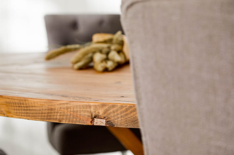 Lyon Spisegruppe Ø150 cm Rund med 6 Viktoria Stoler - Vintage Alm/Grå/Hvit - Møbler - Bord - Spisegrupper