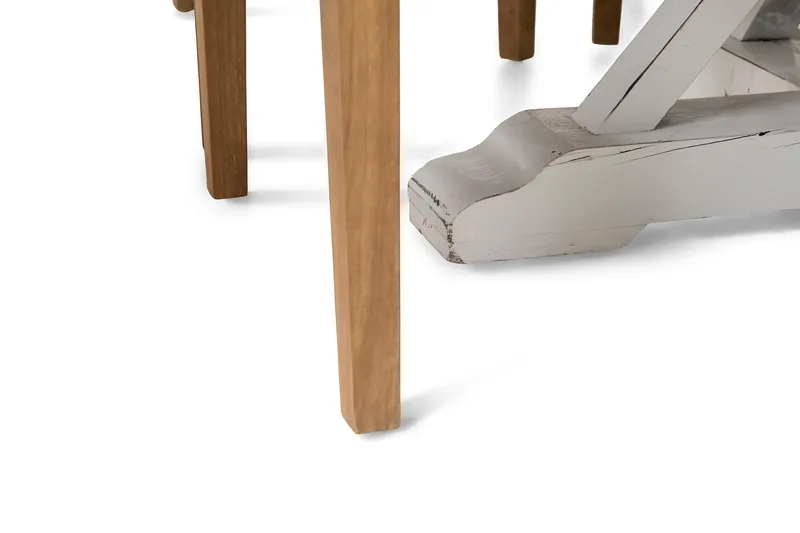 Lyon Spisegruppe Ø150 cm Rund med 6 Viktoria Stoler - Vintage Natur / Hvit / Beige - Møbler - Bord - Spisegrupper