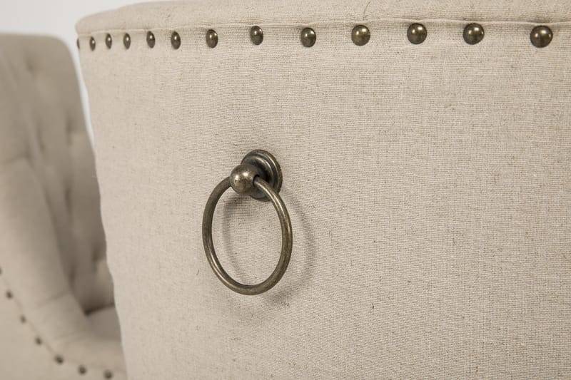 Lyon Spisegruppe Ø150 cm Rund med 6 Viktoria Stoler - Vintage Natur / Hvit / Beige - Møbler - Bord - Spisegrupper