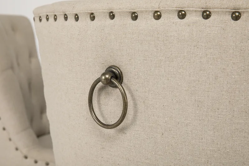 Lyon Spisegruppe Ø150 cm Rund med 6 Viktoria Stoler - Vintage Natur / Hvit / Beige - Møbler - Bord - Spisegrupper