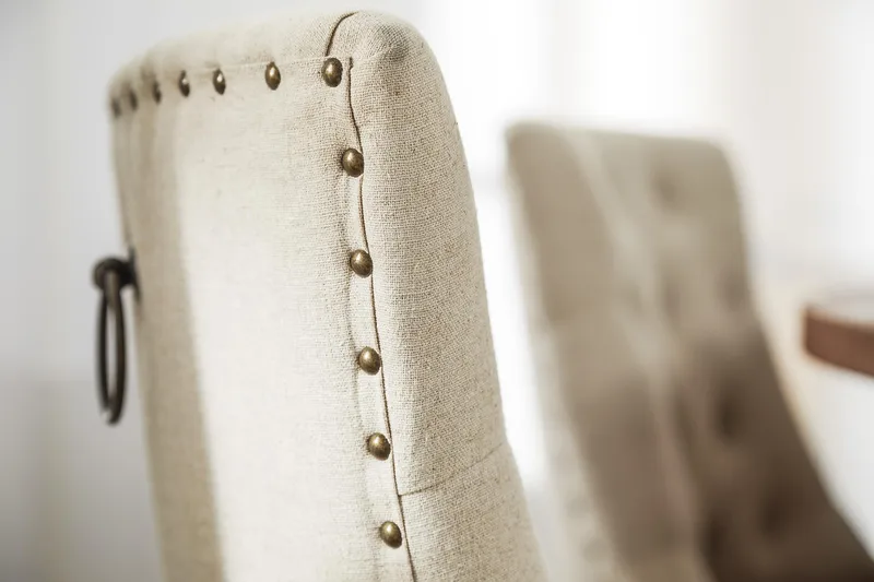 Lyon Spisegruppe Ø150 cm Rund med 6 Viktoria Stoler - Vintage Natur / Hvit / Beige - Møbler - Bord - Spisegrupper