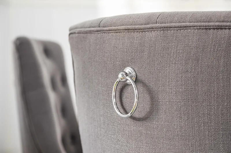 Lyon Spisegruppe Ø150 cm Rund med 6 Viktoria Stoler - Vintage Natur/Hvit/Grå - Møbler - Bord - Spisegrupper