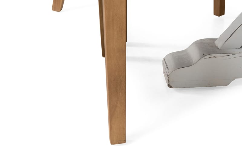 Lyon Spisegruppe Ø150 cm Rund med 6 Viktoria Stoler - Vintage Natur/Hvit/Grå - Møbler - Bord - Spisegrupper