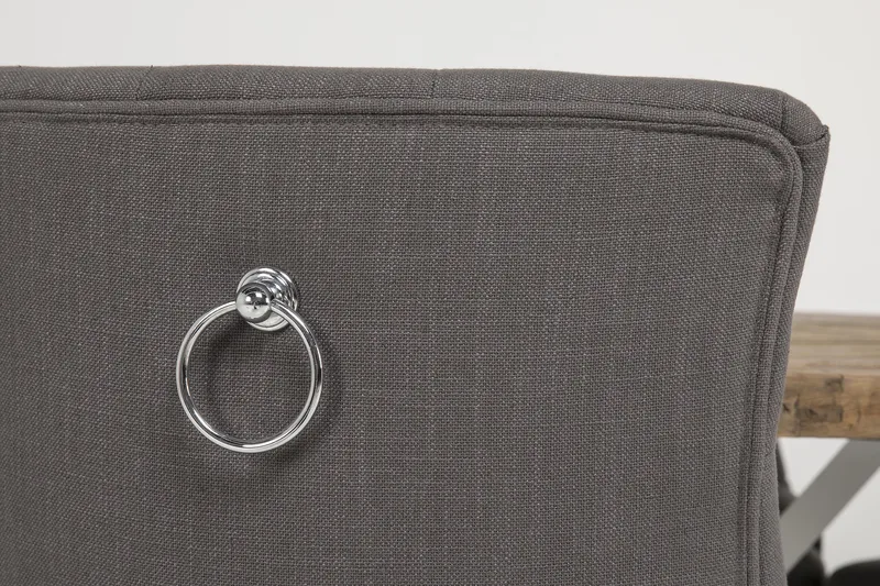 Lyon Spisegruppe Ø150 cm Rund med 6 Viktoria Stoler - Vintage Natur/Hvit/Grå - Møbler - Bord - Spisegrupper