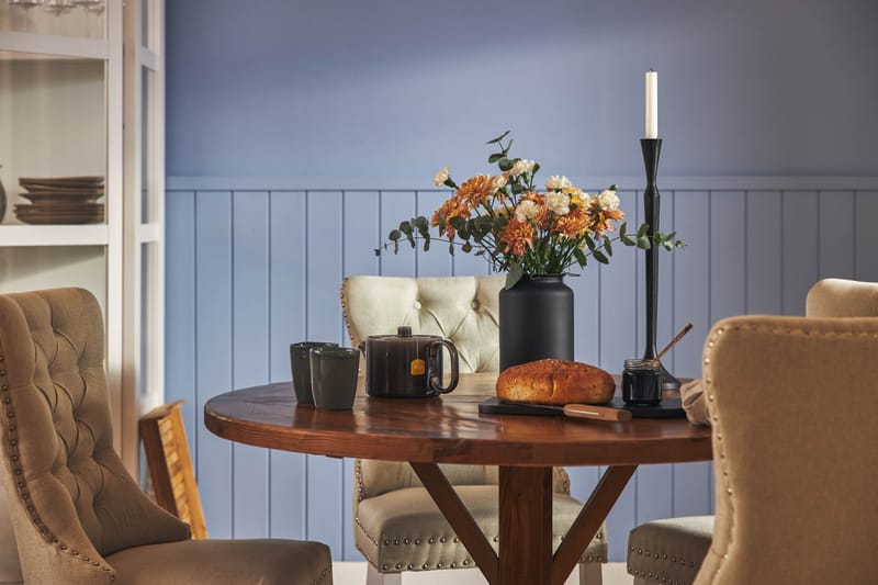 Lyon Spisegruppe 120 cm Rund inkl. 4 Bergviken Stoler - Brun - Møbler - Bord - Spisegrupper