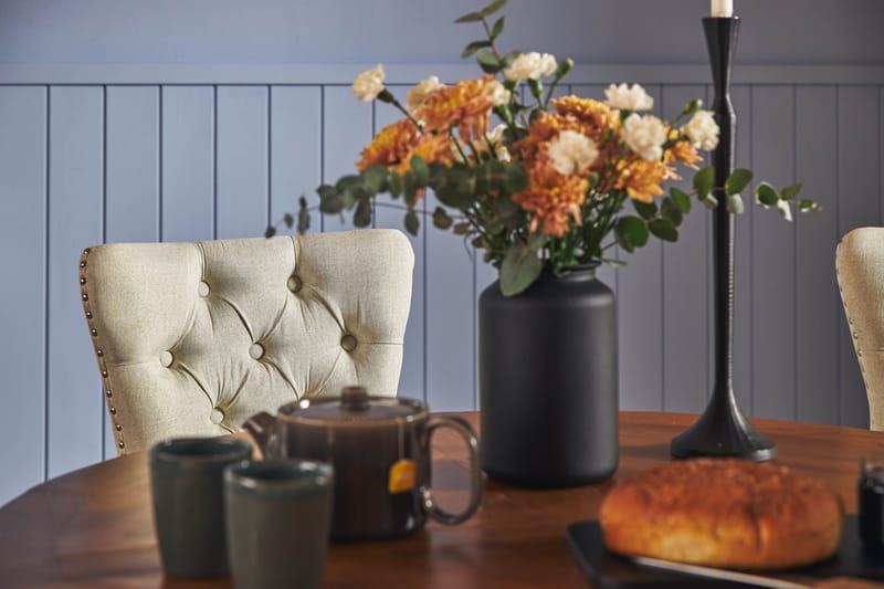 Lyon Spisegruppe 120 cm Rund inkl. 4 Bergviken Stoler - Brun - Møbler - Bord - Spisegrupper