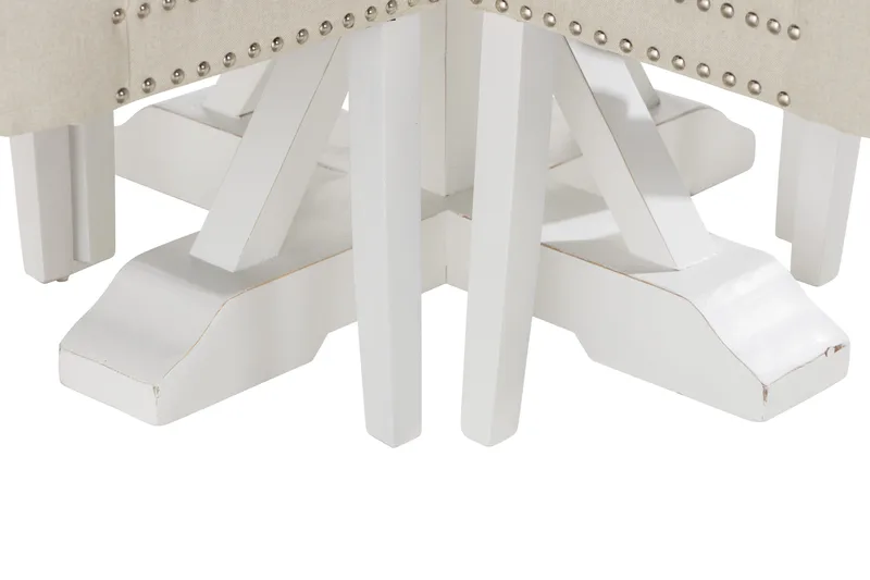 Lyon Spisegruppe 120 cm Rund inkl 4 Bergviken Stoler - Brun/Hvit - Møbler - Bord - Spisegrupper