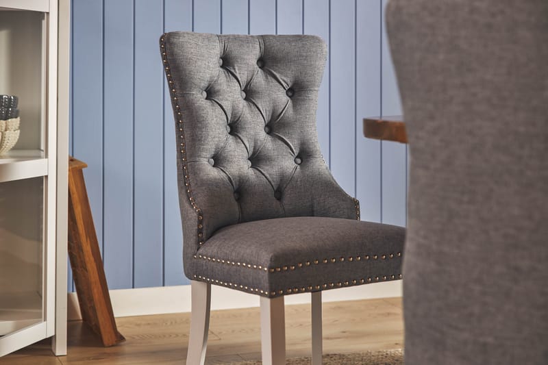 Lyon Spisegruppe 120 cm Rund inkl. 4 Bergviken Stoler - Brun/Hvit - Møbler - Bord - Spisegrupper