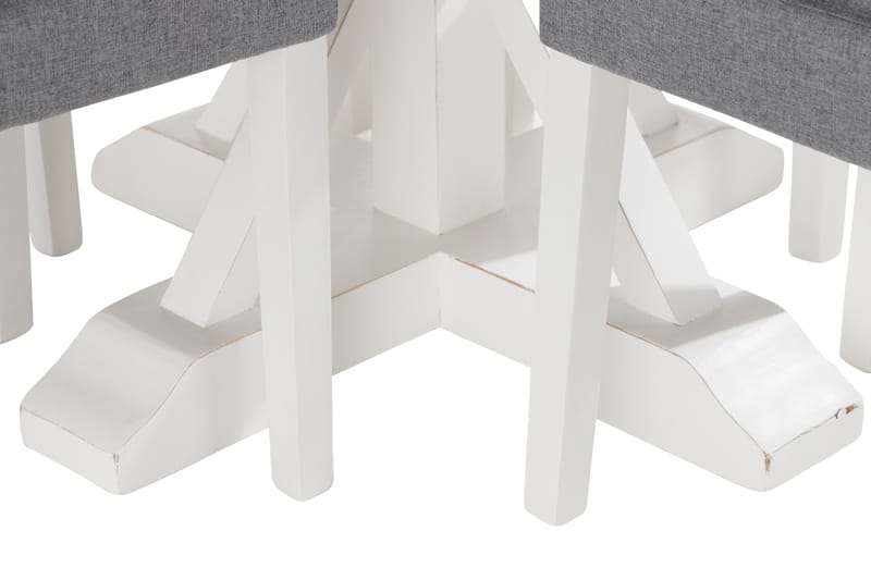 Lyon Spisegruppe 120 cm Rund inkl 4 Brunnevik Stoler - Brun/Hvit - Møbler - Bord - Spisegrupper
