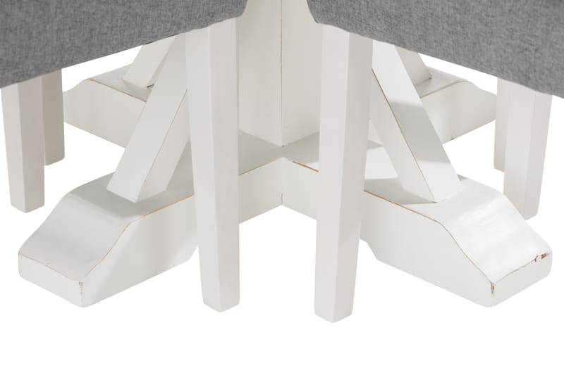 Lyon Spisegruppe 120 cm Rund inkl 4 Stormon Stoler - Brun/Hvit - Møbler - Bord - Spisegrupper