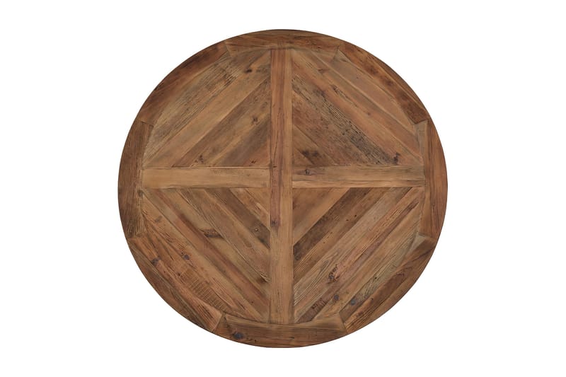 Lyon Spisegruppe 150 cm Rund med 4 Tuva Lenestol - Vintage Alm/Brun PU - Møbler - Bord - Spisegrupper