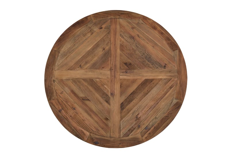 Lyon Spisegruppe 150 cm Rund med 4 Tuva Lenestol - Vintage Alm/Svart PU - Møbler - Bord - Spisegrupper