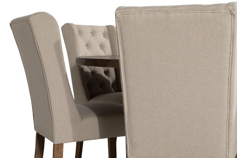 Lyon Spisegruppe 150 cm Rund med 6 Irma Stol - Vintage Alm/Beige - Møbler - Bord - Spisegrupper